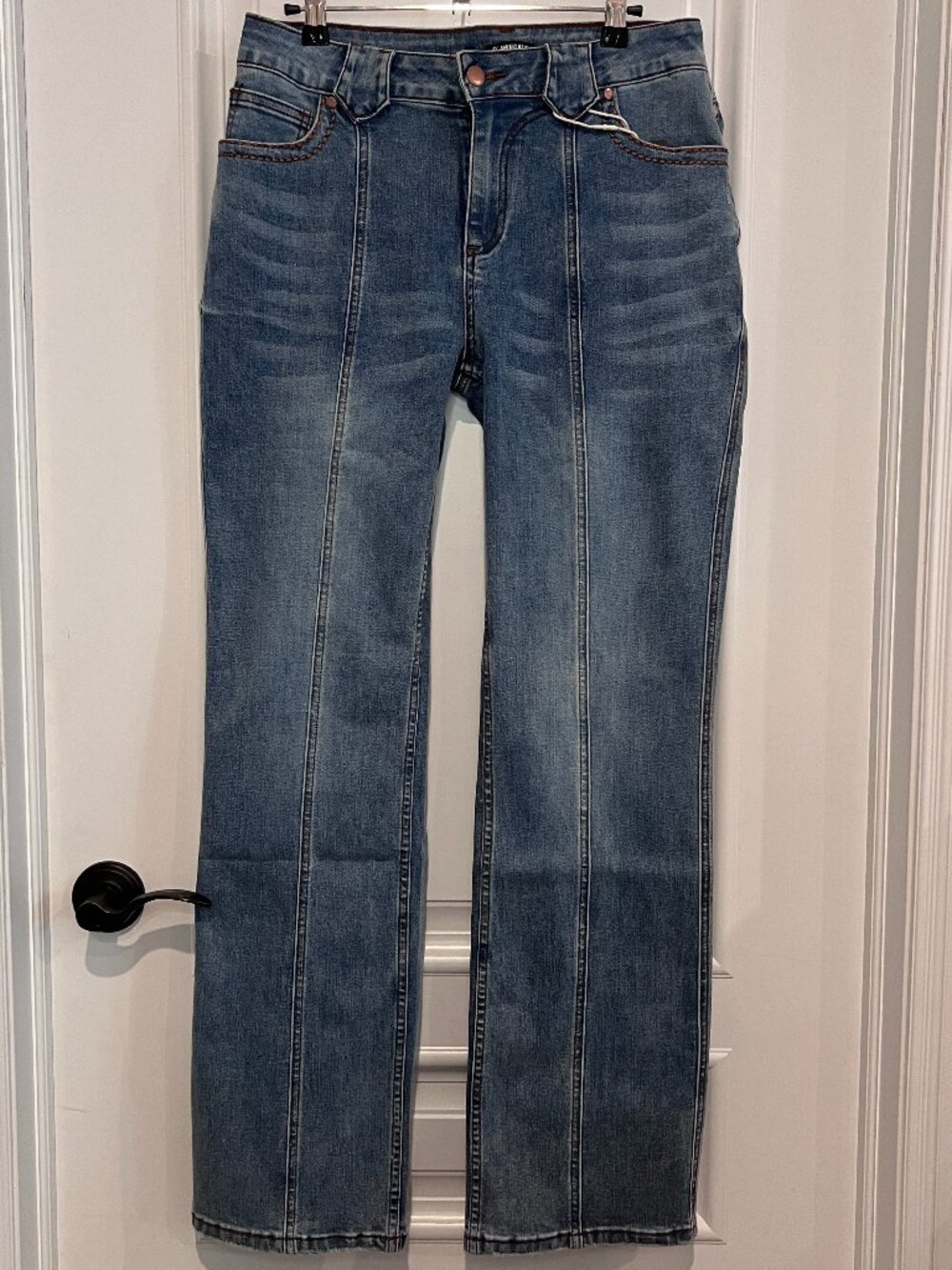 Flamingals Vintage-Inspired Contrast Stitch Bootcut Jeans